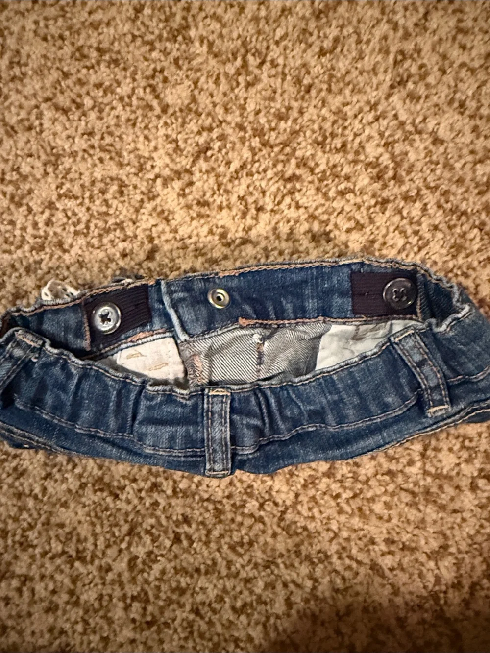 OshKosh B'gosh Washed Blue Denim Shorts with Cream Lace Trim